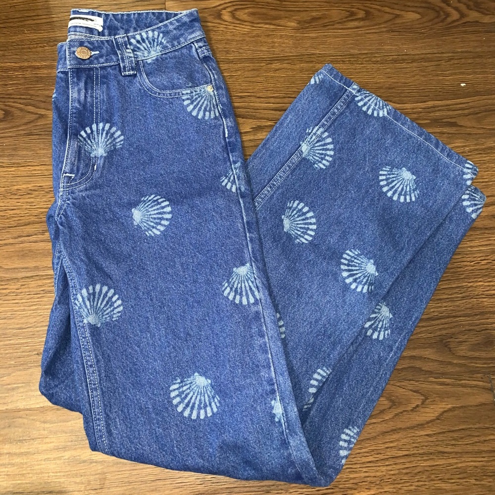 Urban Outfitters Seashell Printed Flare Jean